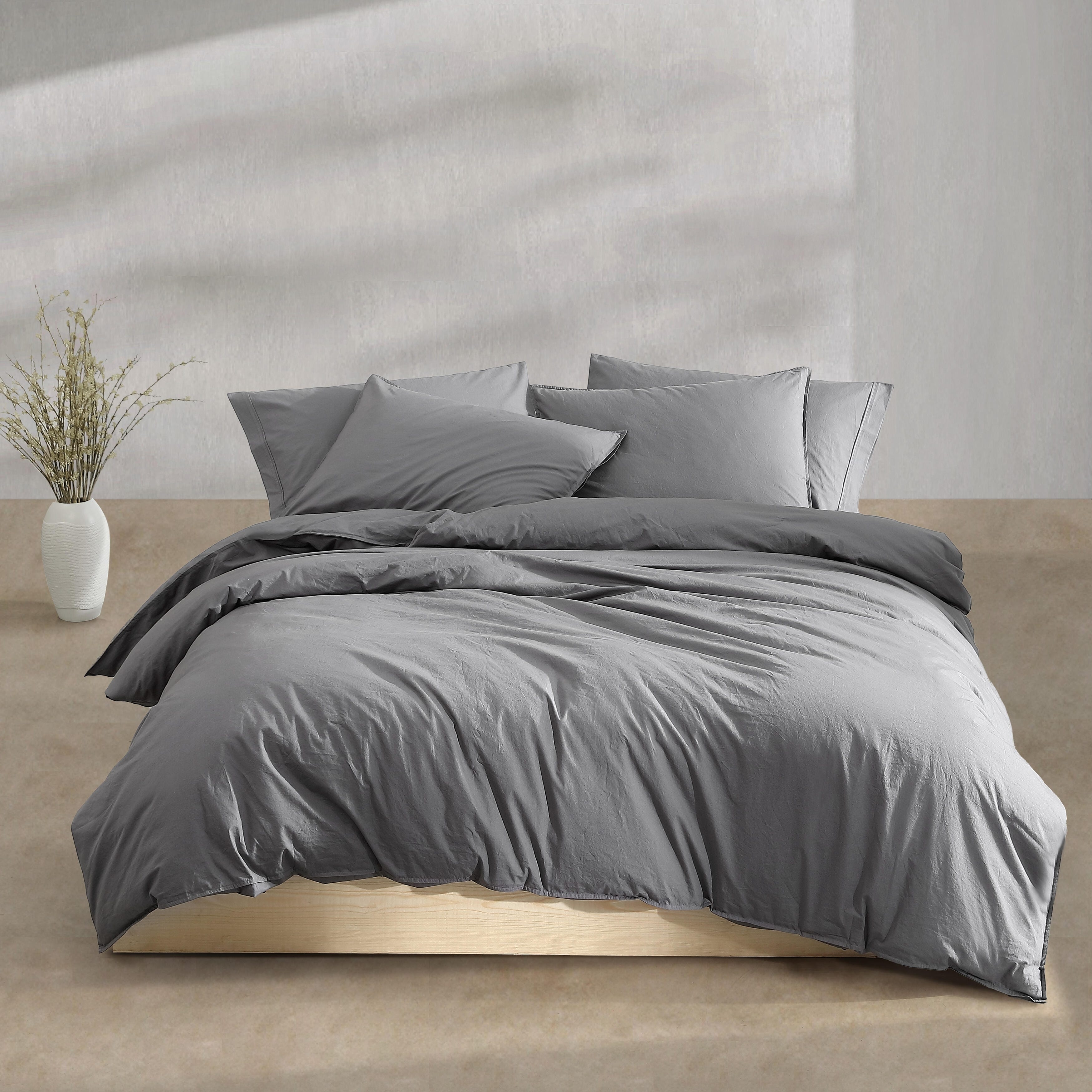 Calvin Klein Washed Percale Cotton Solid Comforter Set Bed Bath Beyond  39875423