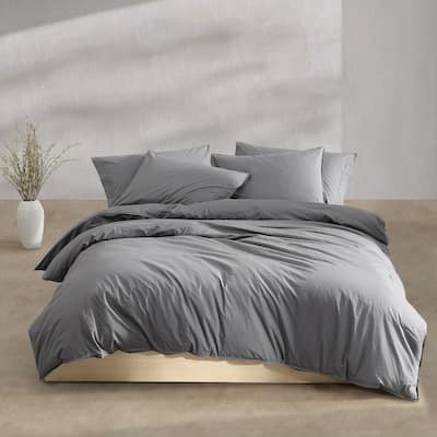 Calvin Klein Washed Percale Cotton Solid Comforter Set