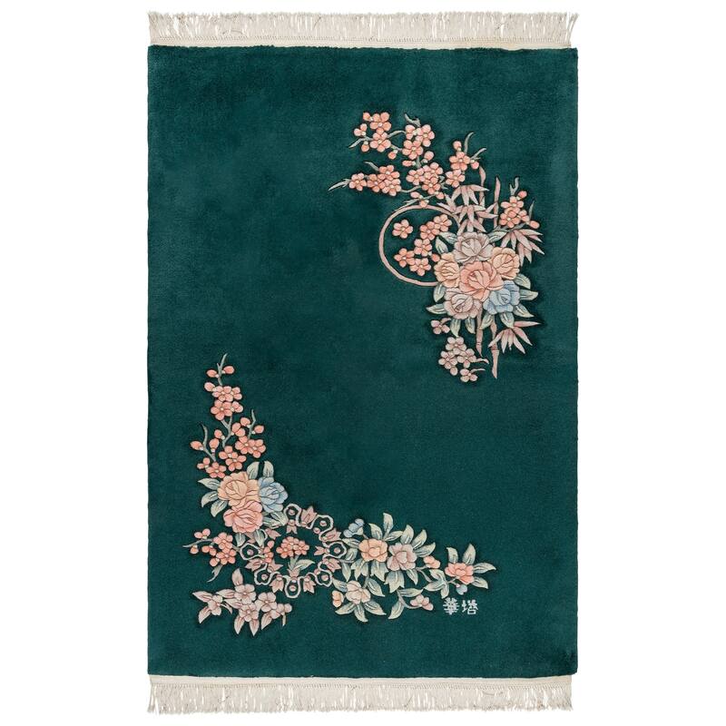 Gertmenian Oriental Estate Traditional Oriental Floral Border Metallion Hand Knot Wool Area Rug Collection