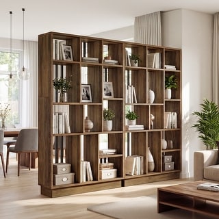 71" Room Divider with Shelves, Wall Divider for Room Separation Tall ...