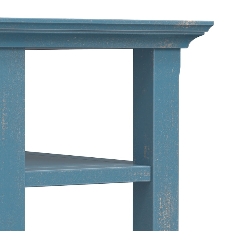 WYNDENHALL Normandy 14 inch Wide Solid Wood Transitional Narrow Side Table - 14"W x 24"D x 20"H