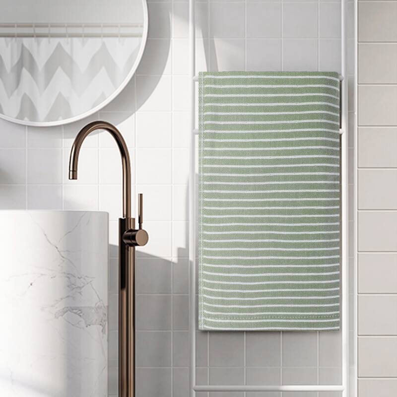 100% Cotton Bathroom Hand Towels Absorbent Quick Drying Towel Sets for Gym, Spa, Hotel - 14" x 30" - Green-1