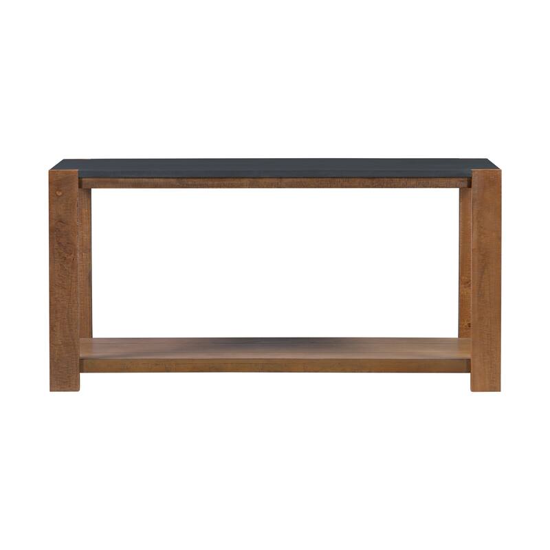 59 Inch Console Table with Bottom Shelf,Minimalist Style Console Table for Entryway