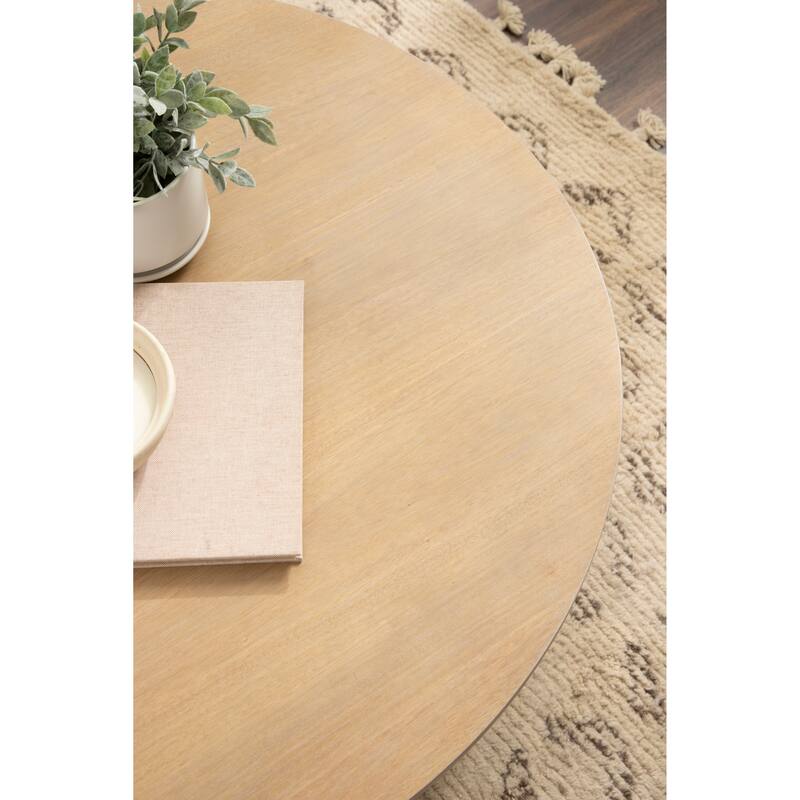 Kate and Laurel Foxford Round Wood Coffee Table