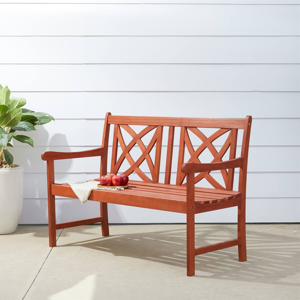 Clihome Outdoor Patio 4-foot Wood Garden Bench