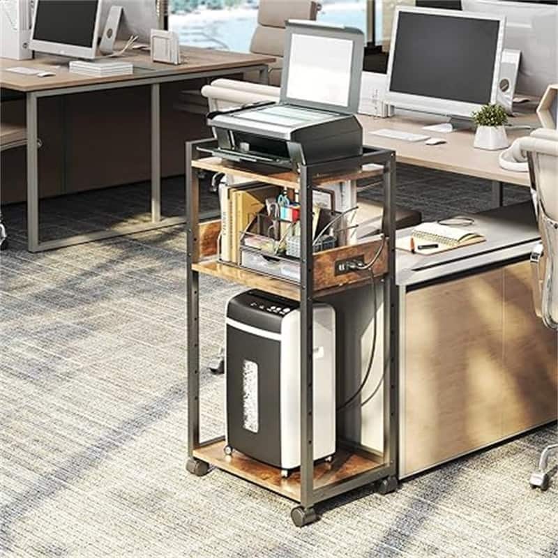 3-Tier Movable Printer Stand - 19"Dx 14"Wx 40"H