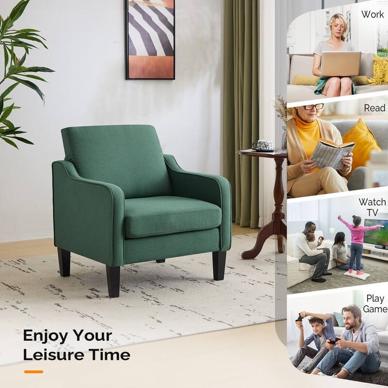 VINGLI Mid Century Modern Fabric Accent Chair