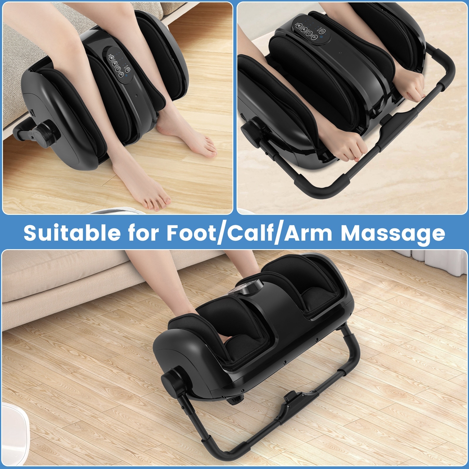 Foot and Calf Massager with Heat for Blood Circulation Pain Relief - 23” x 18” x 9” (L x W x H)