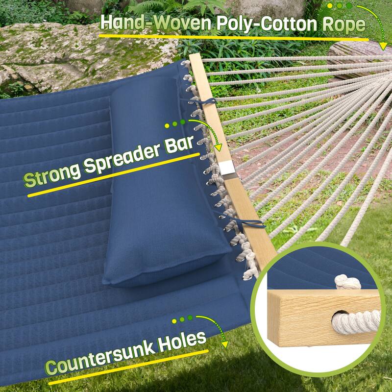 EROMMY Modern Portable Hammock, Hand-Woven Ropes, Anti-Tipping Design for Backyards, Beaches & Campsites