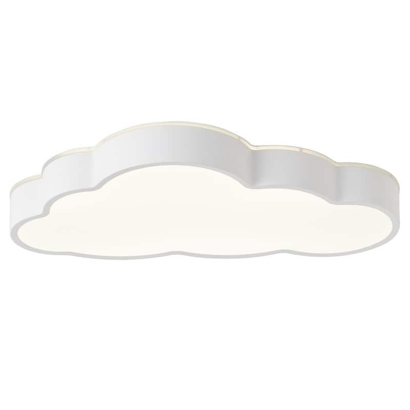 Modern Cloud Shape Flush Mount Ceiling Light Matte White Acrylic Fixture for Kids Room Bedroom