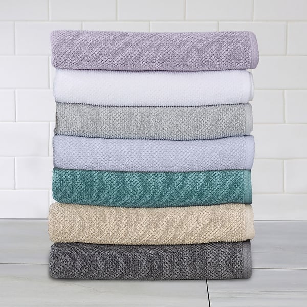 FREE SHIP DKNY Gray Bath Towels with White Stripe~Select 8Pc Set or 4Pc Set