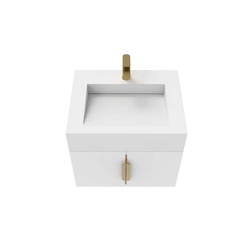 Nile 24-Inch Wall Mounted Bathroom Vanity Set w/ White Top