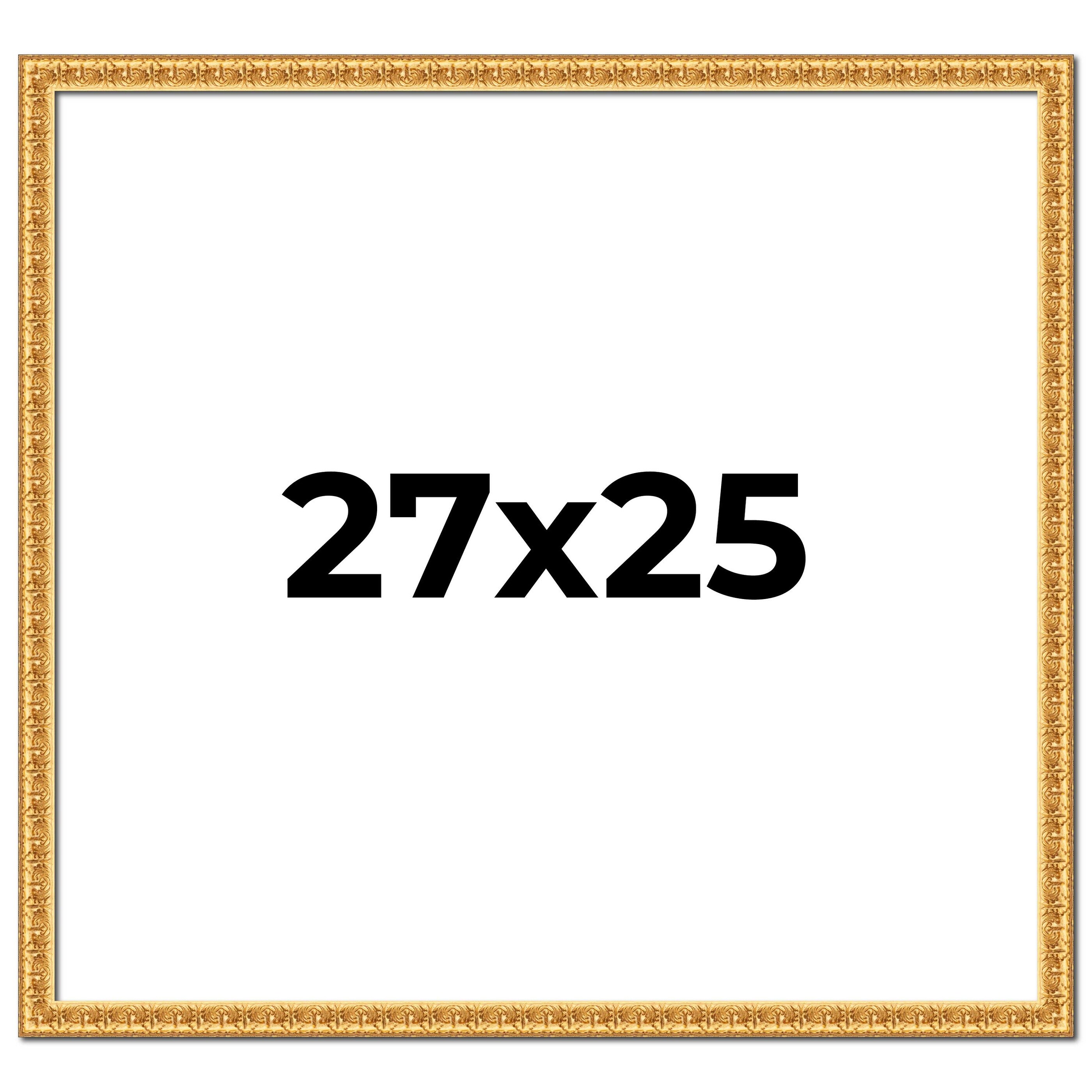 27x25 Frame Gold Real Wood Picture Frame Width 1 inches | Interior