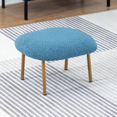 XINMICS Round Boucle Upholstered accent chair ottoman