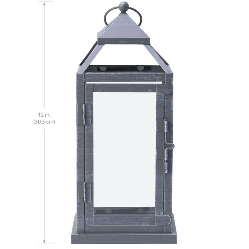 Elements Set of 3 Gray Lanterns, 12 Inch
