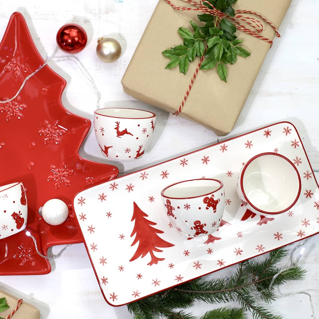 Euro Ceramica Winterfest 4 Piece Holiday Entertaining Set