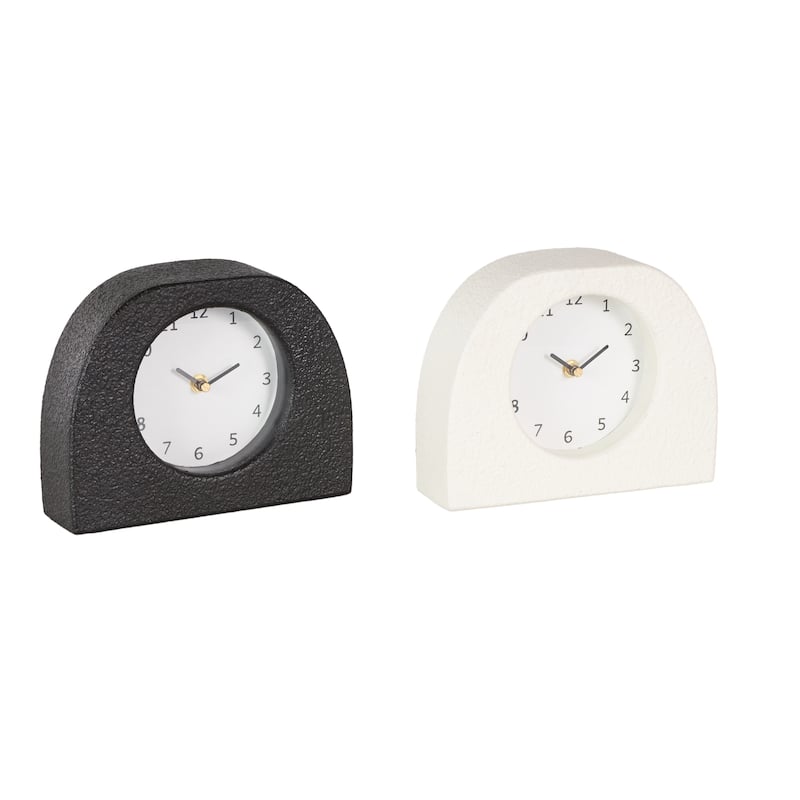 Metal Textured Clock with Gold Accents - Set of 2 Multi Colored - Roche River Decor