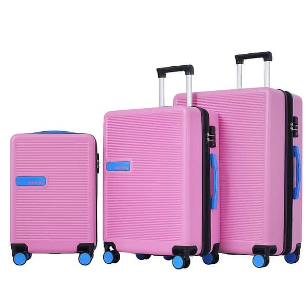 Contrast Color Luggage Set 3Pcs Hardside Spinner Suitcase w/TSA Lock