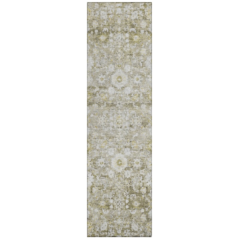 Machine Washable Indoor/ Outdoor Chantille Traditional Vintage Floral Rug