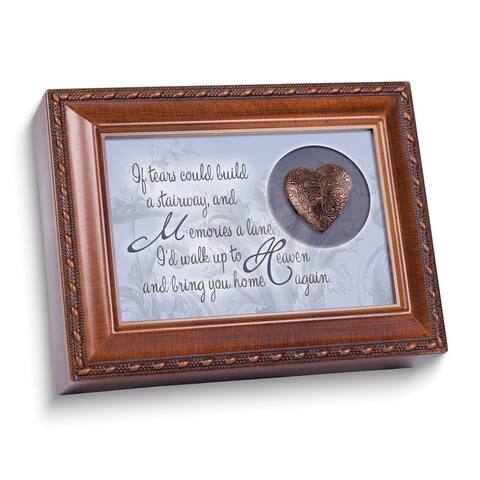 Curata If Tears Could Build a Stairway.Bereavement Sentiment Locket Resin Music Box (Plays Amazing Grace)