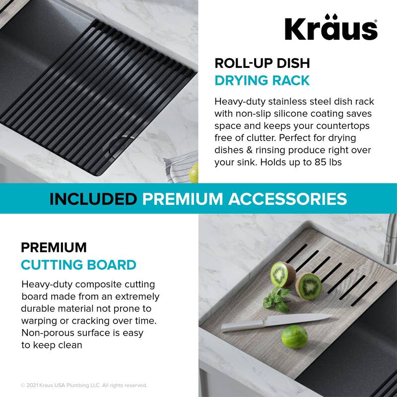 KRAUS Bellucci Workstation Undermount Granite Composite Kitchen Sink