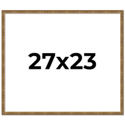 27x23 Frame Black Real Wood Picture Frame Kingsley Gold Distressed Photo Frame with UV Acrylic Foam Board Backing &