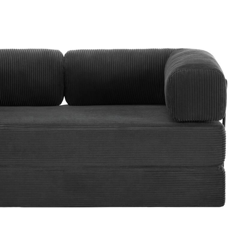 2 Set Corduroy Large Couch Convertible Floor Sofa Bed Sleeper