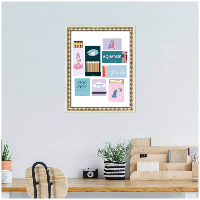 Kate and Laurel Aquarius Matchbooks 14x18 FC by Megan Ryan Framed Wall Art Print