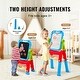 preview thumbnail 5 of 9, 2-in-1 Kids Art Easel Double-Sided Magnetic Whiteboard Chalkboard Rotating - Multi