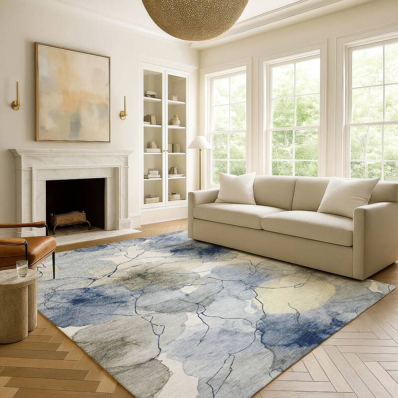 Machine Washable Indoor/ Outdoor Floral Mara Chantille Rug