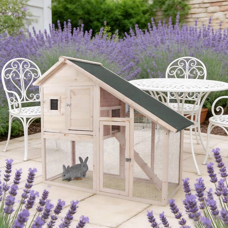 Bunny Cage,Weatherproof Rabbit Hutch,Spacious Pet House