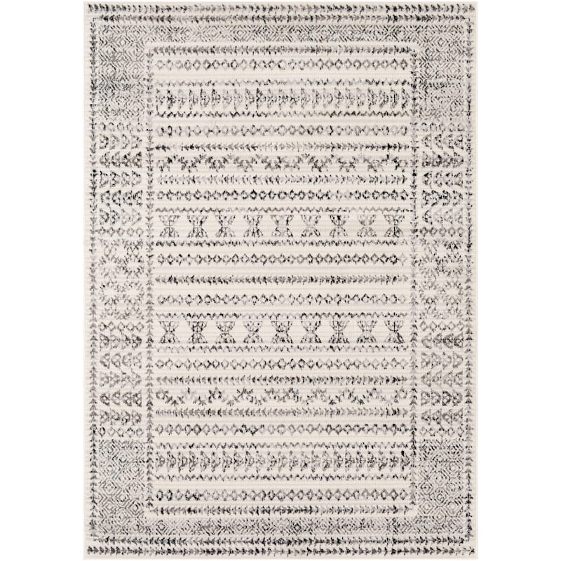 Livabliss Freddie Nordic Bordered Area Rug