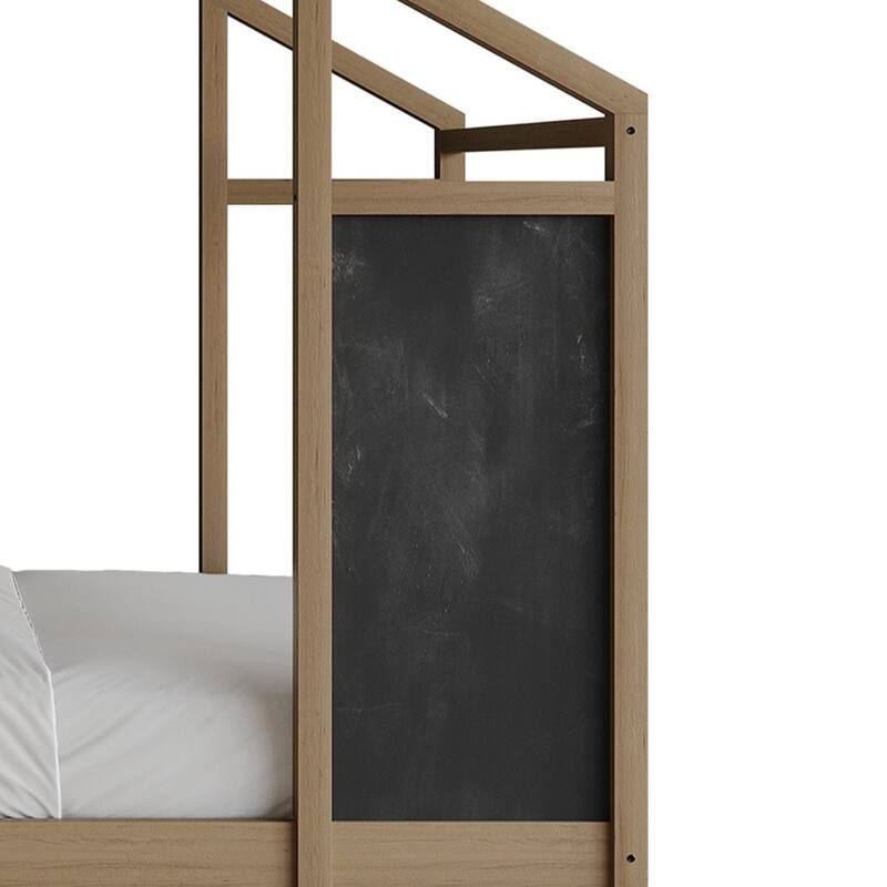 CraftPorch Mid-Century Wooden Canopy Bed
