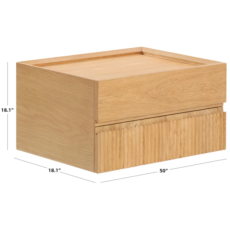 SAFAVIEH Couture Dontay 2-Drawer Ribbed Floating Nightstand