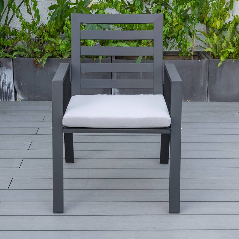 Chelsea 5-Piece Aluminum Outdoor Dining Set 48 in. Round Table and 4 Dining Armchair w/ Cushions