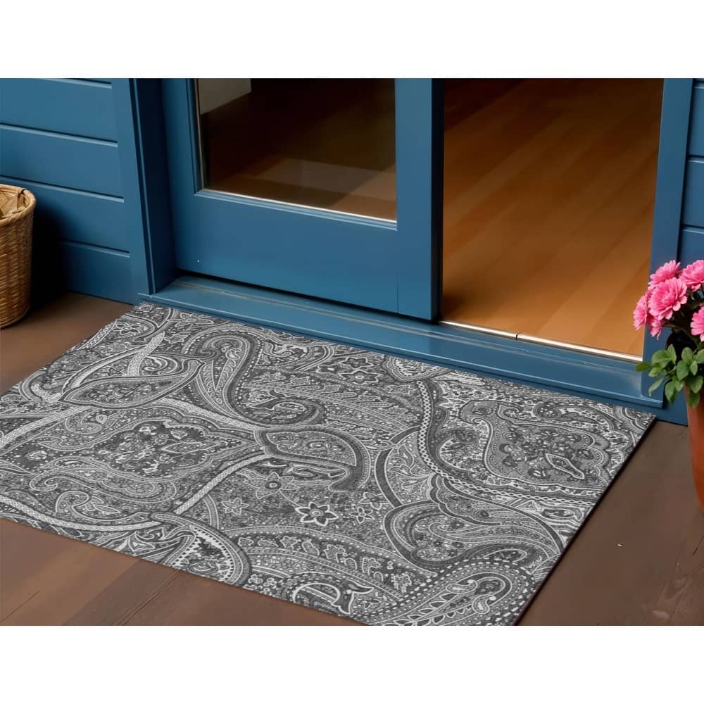 HomeRoots Paisley Traditional Rectangle Outdoor Rug