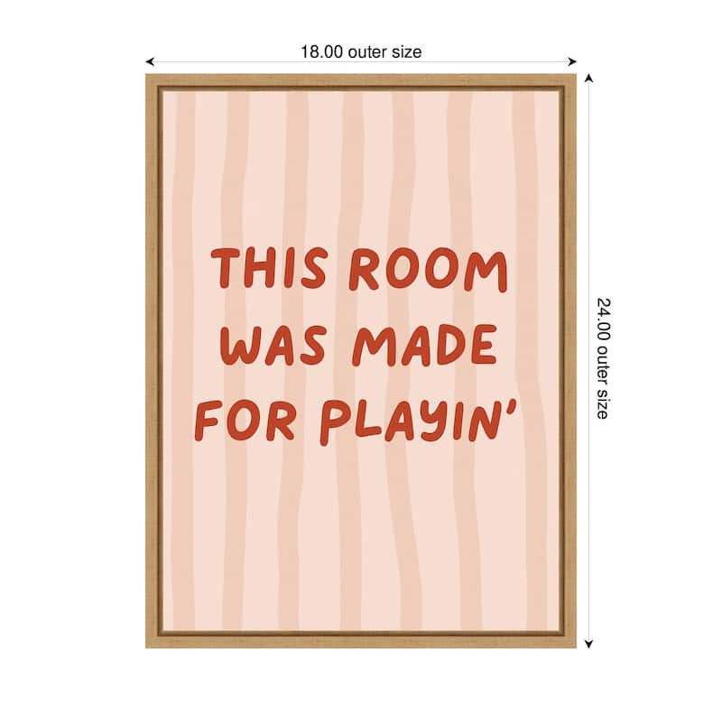 Kate and Laurel This Room Was Made For Playing by Laura Moss Framed Canvas Wall Art Print