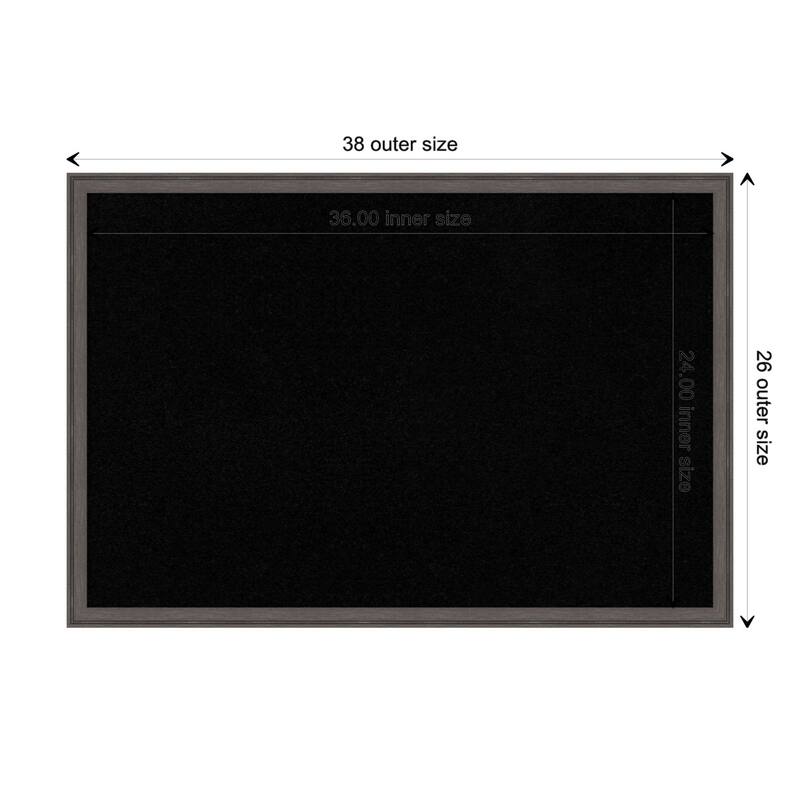 Florence Framed Black Corkboard Bulletin Board - Florence Pewter - Board Size 36x24