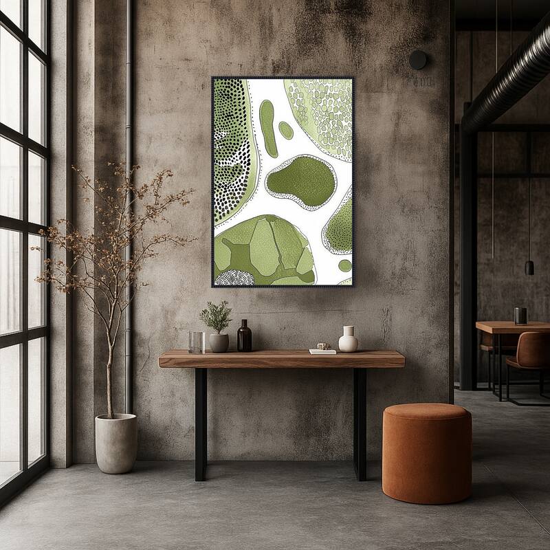 Fragments of Green by Tradelink inhouse artist Framed Canvas Wall Art Print