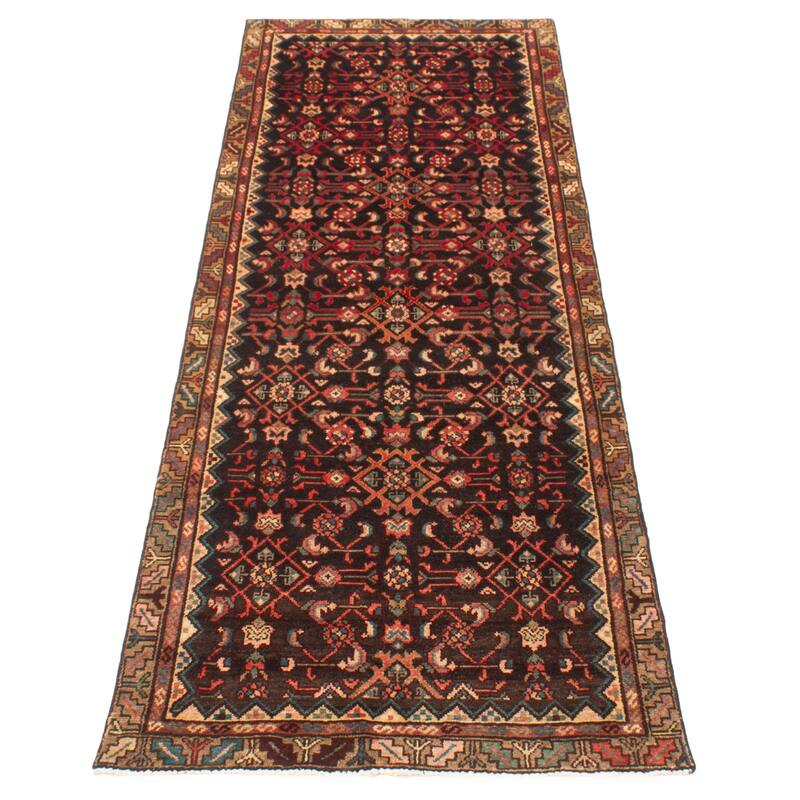 ECARPETGALLERY Hand-knotted Andelz Black Wool Rug - 3'3 x 9'3