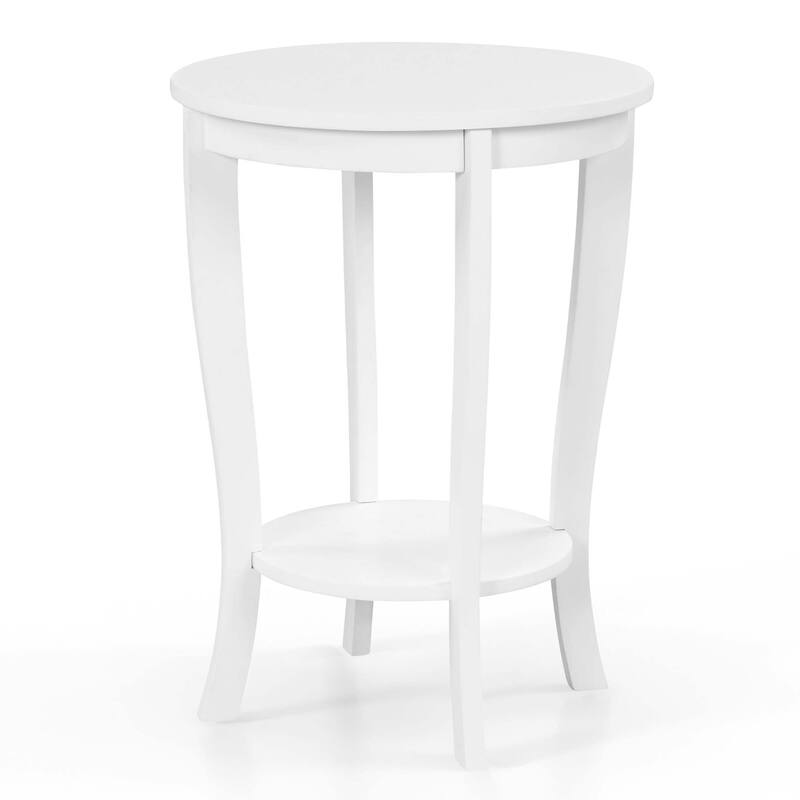 Costway 2-Tier End Table 18'' Round Compact Sofa Side Nightstand with - See Details