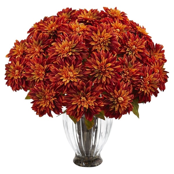 Nearly Natural Silk Dahlia Floral Arrangement