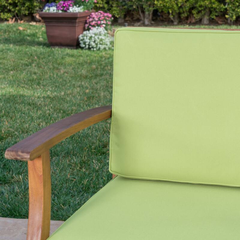 Perla Outdoor Acacia 4-pc. Cushioned Sofa and Table Set by Christopher Knight Home
