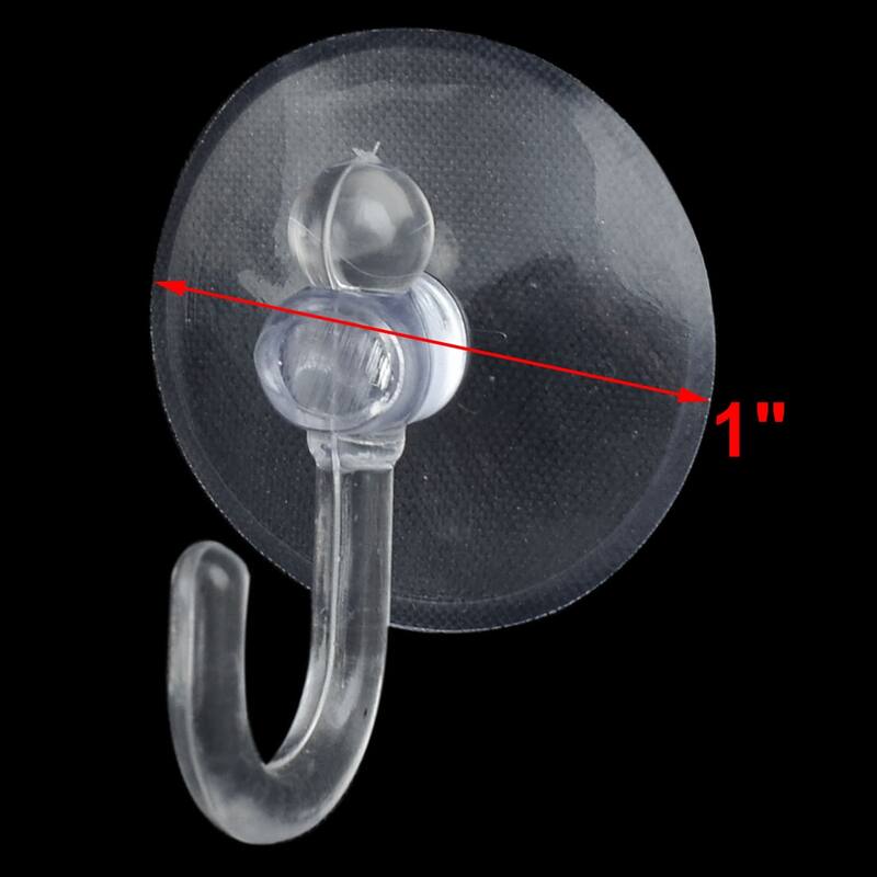 15pcs Rubber Towel Hat Coat Bag Organization Holder Wall Window Suction Cup Hanger Hook - Clear - 1" x 0.8"(D*T)