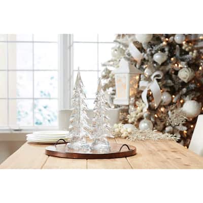 Clear Glass Pine Tree (Set of 2) - N/A