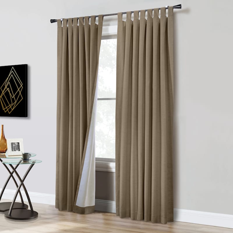 ThermaPlus Ventura Total Blackout Foamback Tab Top Curtain Panel Pair
