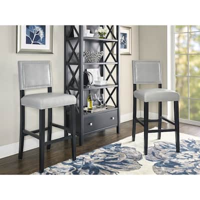 Garrett Faux Leather Dove Gray 30-inch Bar Stool