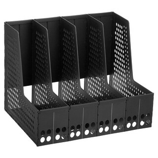 Collapsible Magazine File Holder, 4 Vertical Compartment Organizer - 4 ...