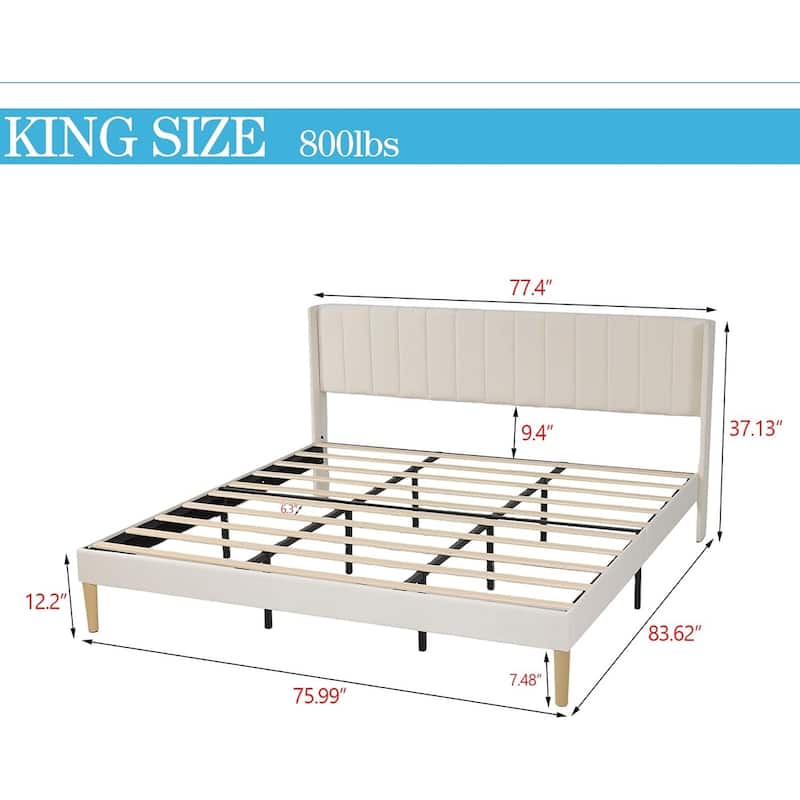 Alazyhome Upholstered Platform Bed Frame