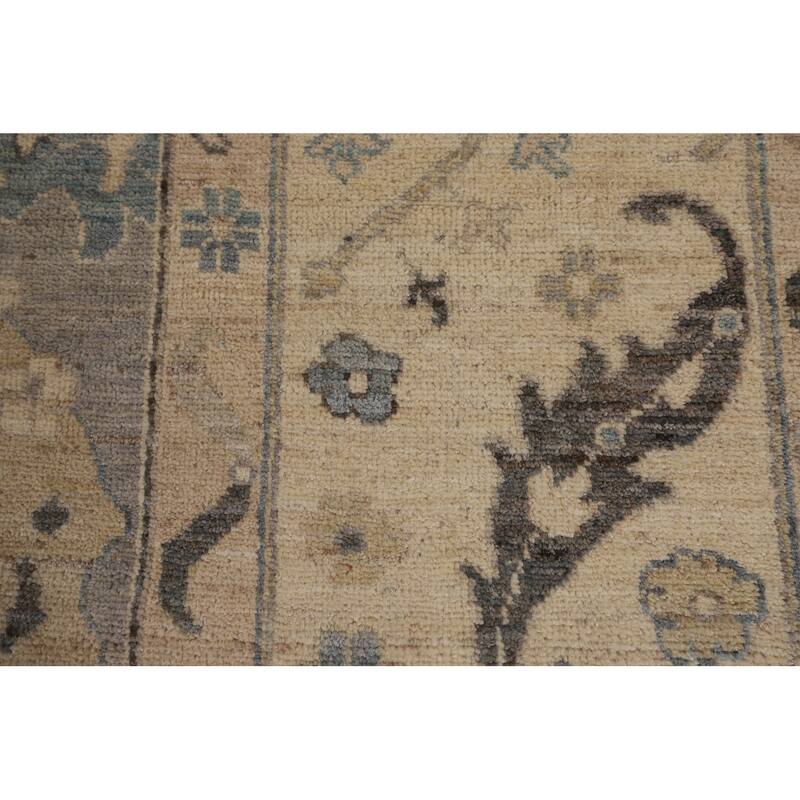 Vegetable Dye Oushak Turkish Rug Hand-Knotted Living Room Wool Carpet - 9'4"x 11'8"
